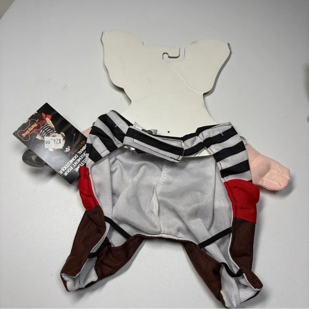 Pet Pirate Costume - Red and Brown